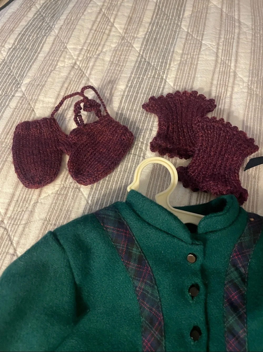 American Girl Addy’s Winter coat, mittens & hat